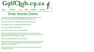 Enter Golf Scores - Golf Club