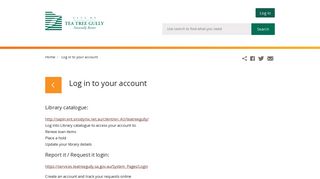 Log in to your account - City of Tea Tree Gully