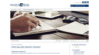 Private Banking – for values that count the Saanen Bank
