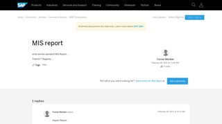 MIS report - archive SAP