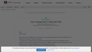 User management in SaaS with SSO | CA Communities