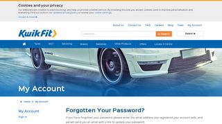 Kwik Fit My Account - Account Recovery | Kwik Fit
