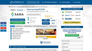 Saba Learning Reviews: Overview, Pricing and Features