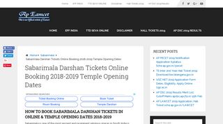 Sabarimala Darshan Tickets Online Booking 2018-2019 Temple ...