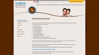 Checking Accounts : Sabine Credit Union - Sabine FCU