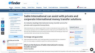 Sable International Review | Exchange rate guarantee | finder.com.au