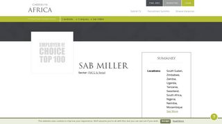 SAB MIller - Careers in Africa