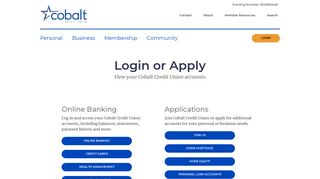Login or Apply | Cobalt Credit Union - SAC Federal Credit Union
