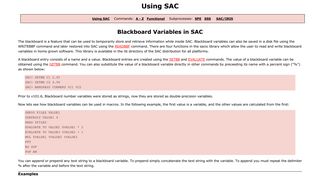 Blackboard Variables in SAC - IRIS