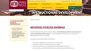D2L Archives - Instructional Development - Sacramento City College