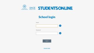 SACE Board of SA - Students Online - School log in