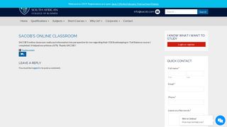 SACOB's online classroom | SACOB