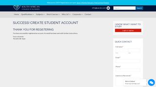 Success! Create Student Account | SACOB