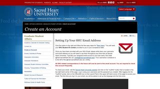 Create an Account | Sacred Heart University Connecticut
