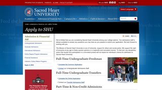 Apply to SHU | Sacred Heart University Connecticut