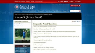 Alumni Lifetime Email | Sacred Heart University Connecticut