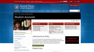 Student Accounts | Sacred Heart University Connecticut
