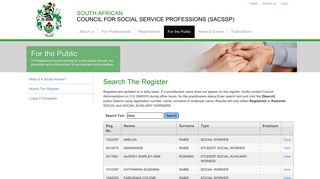 South African Council for Social Service Professions (SACSSP)