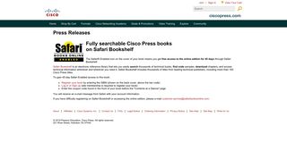 Fully searchable Cisco Press books on Safari Bookshelf