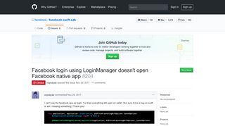 Facebook login using LoginManager doesn't open Facebook native ...