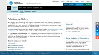 Safari Learning Platform - ACM Learning Center