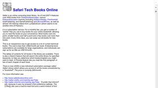 Safari Tech Books Online - C2 Wiki
