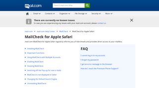 MailCheck for Apple Safari - mail.com help