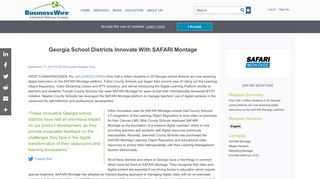 Georgia School Districts Innovate With SAFARI Montage | Business Wire