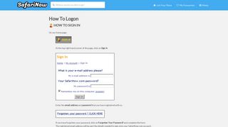 How To Logon - SafariNow