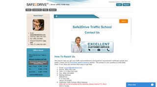 Safe2Drive Online Traffic School - Contact Us