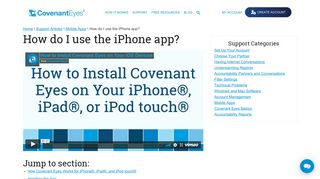 How do I use the Covenant Eyes iPhone app?