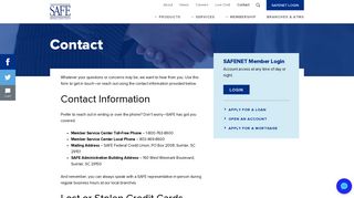 Contact | SAFE Federal Credit Union