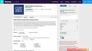 SAFE Federal Credit Union Reviews - WalletHub