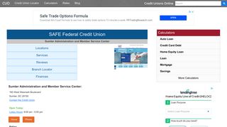 SAFE Federal Credit Union - Sumter, SC - Credit Unions Online