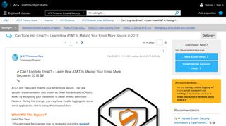 Solved: Can't Log Into Email? – Learn How AT&T Is Making Y... - AT ...