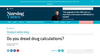 Do you dread drug calculations? | Blog | Nursing Times