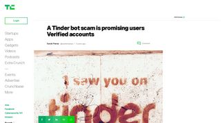 A Tinder bot scam is promising users Verified accounts | TechCrunch