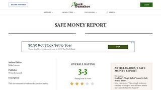 Safe Money Report | Stock Gumshoe