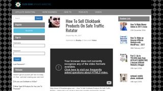 How To Sell Clickbank Products On Safe Traffic Rotator