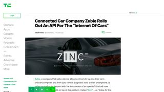 Connected Car Company Zubie Rolls Out An API For The “Internet Of ...