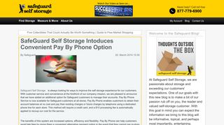 SafeGuard Self Storage Intoduces Convenient Pay By Phone Option