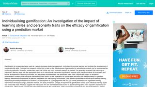 Individualising gamification: An investigation of the impact of learning ...