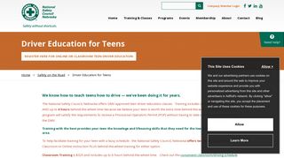 Driver Education for Teens: National Safety Council, Nebraska