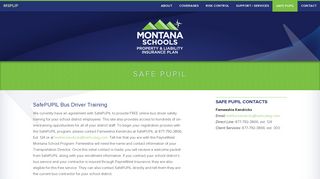 Safe Pupil - Montana Schools Property and Liability Insurance Plan -