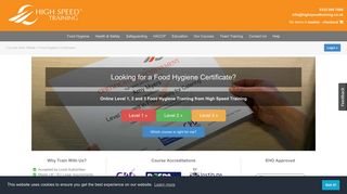 Food Hygiene Certificate | Levels 1, 2 & 3 | High Speed Training