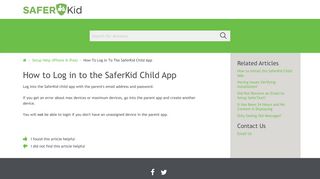 SaferKid | How to Log in to the SaferKid Child App