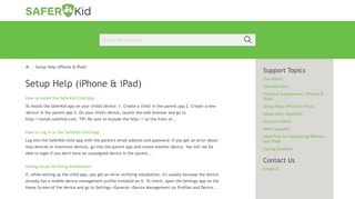 SaferKid | Setup Help (iPhone & iPad)