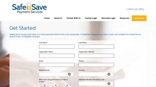 Get Started - SafeSave Payment Services