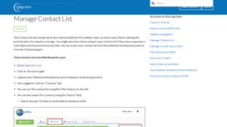 Manage Contact List – cPaperless Help Center