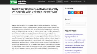 Track Your Childrens Activities Secretly On Android With Children ...